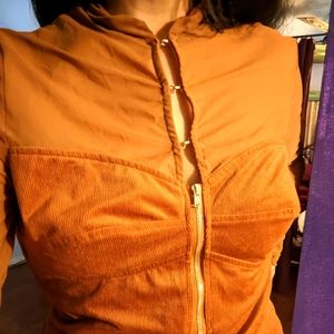 SheIn Long sleeve mesh zip bustier top